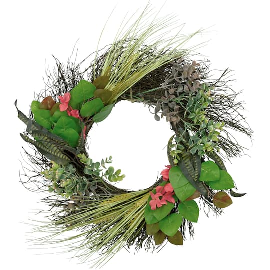 22&#x22; Wheat, Eucalyptus &#x26; Twig Wreath
